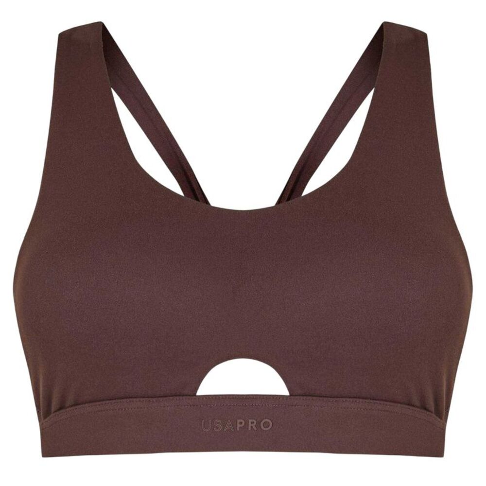 USA Womens/Ladies Pro Twisted Sports Bra / Espresso